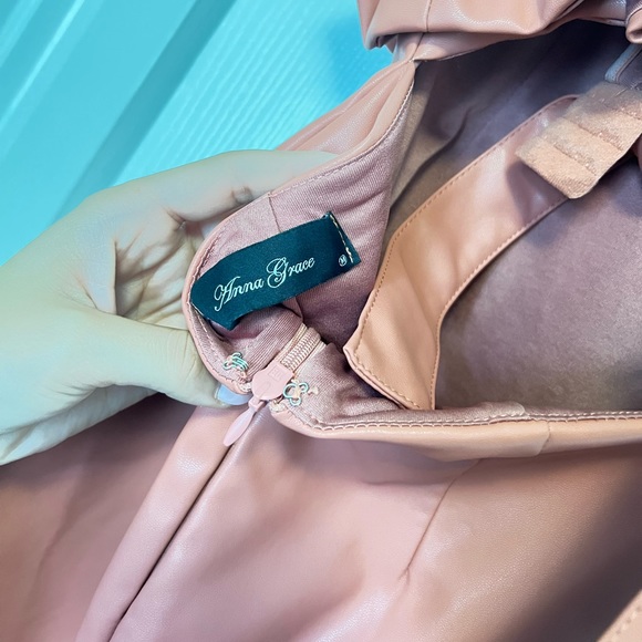 Strapless mini dress faux leather - Picture 3 of 4